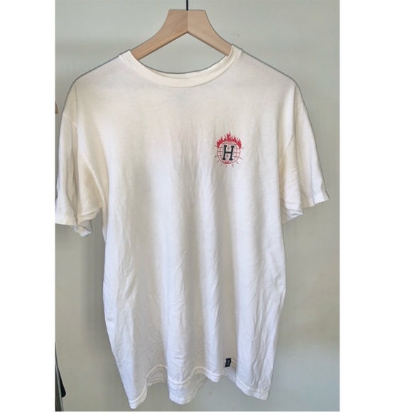 MENS HUF X THRASHER WHITE GRAPHIC TEE SIZE MEDIUM ZUMIEZ - Picture 3 of 5